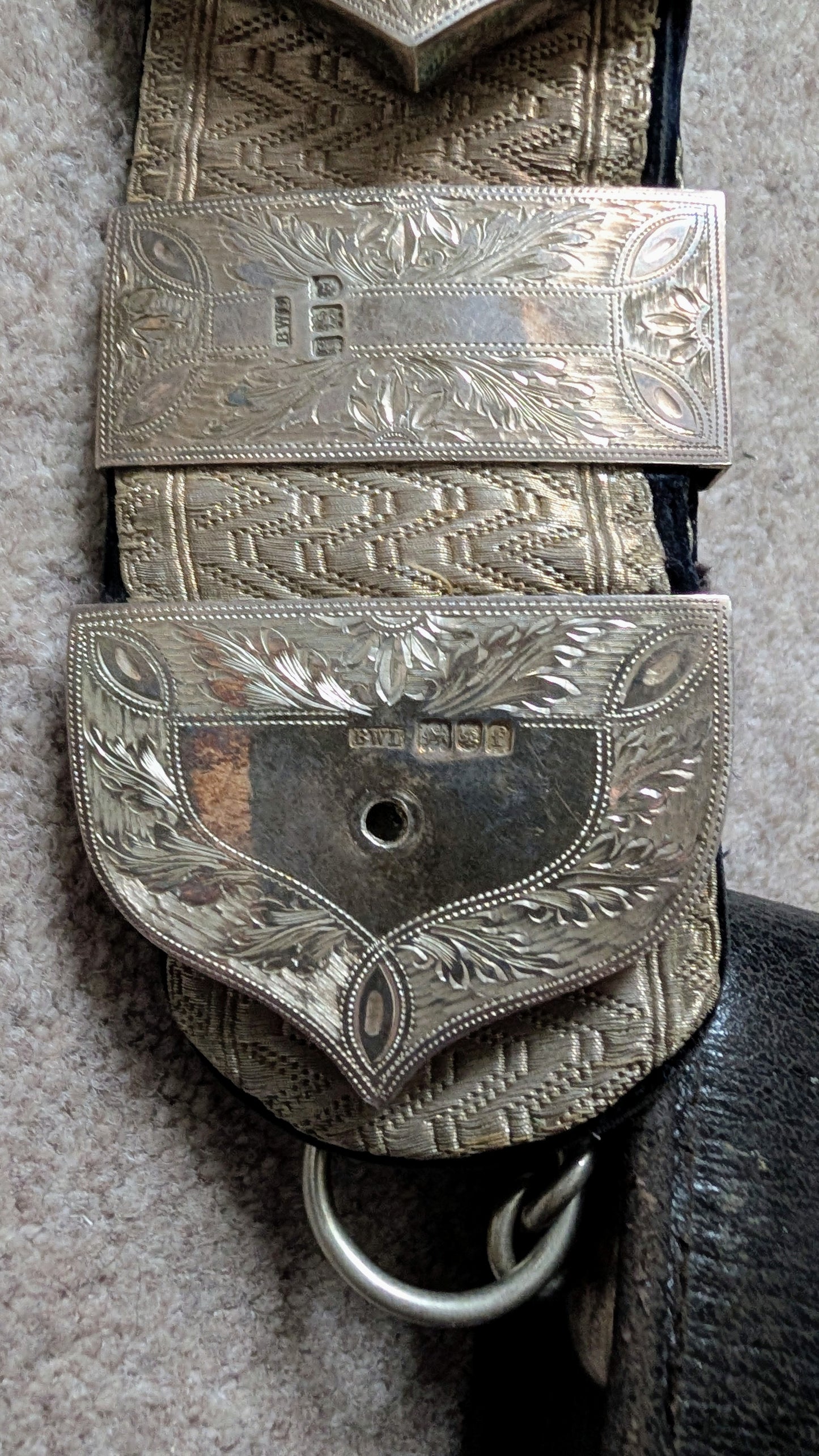 SOLD! Beautiful Edwardian Montgomeryshire Yeomanry CrossBelt & Pouch & Cover - Solid Silver Fittings