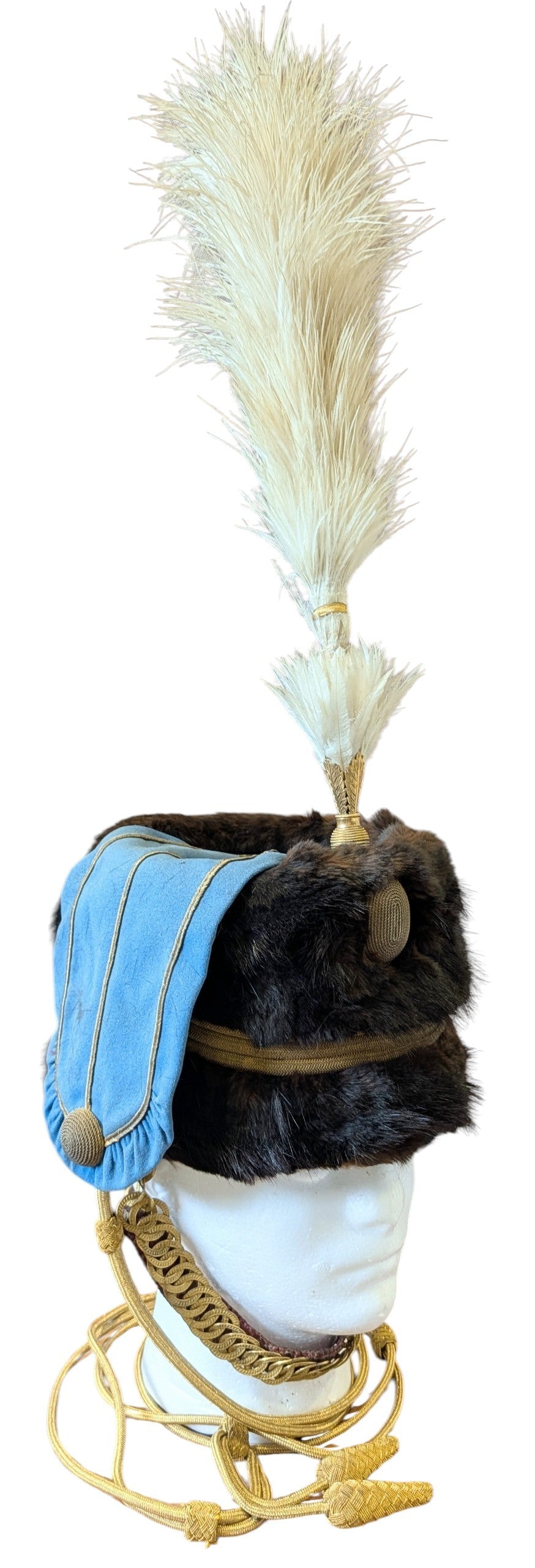 Rare Edwardian Pre WW1 3rd Hussars Officers Busby With White Feather Plume