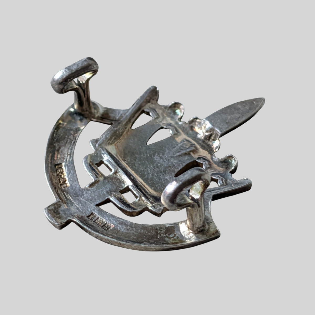 Rare Home Counties Brigade Hallmarked Silver Cap Badge 1961 By Gaunt