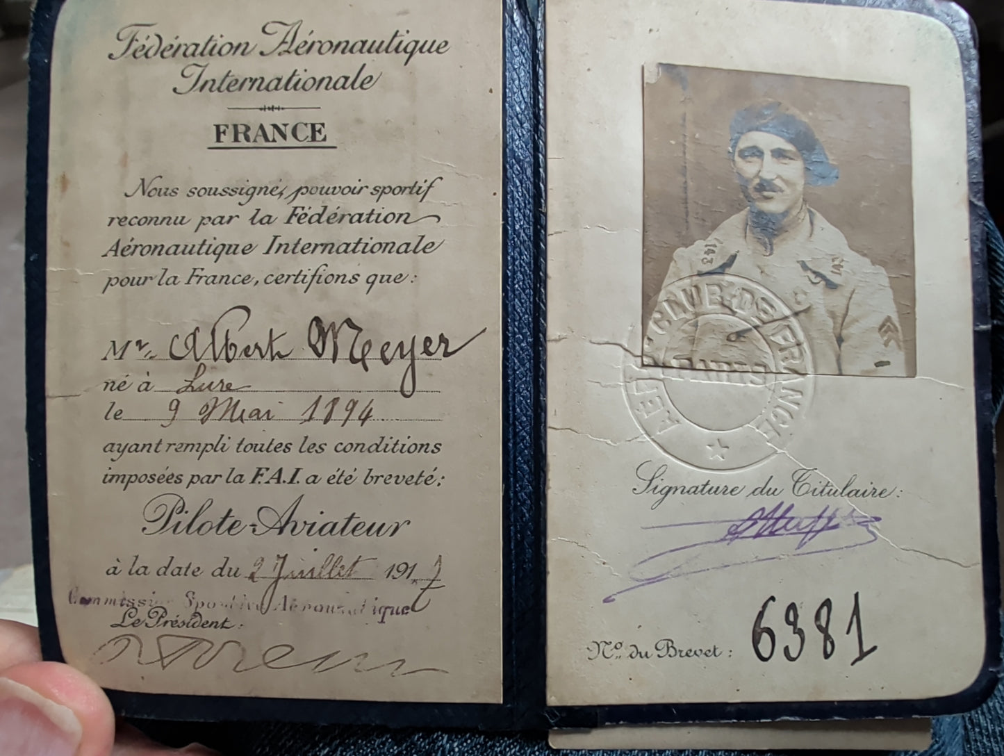 Unique WW1 French Army & Air Force Photo Album, Service Documents and Field Post Set to a Front Line Medic & Then Combat Pilot