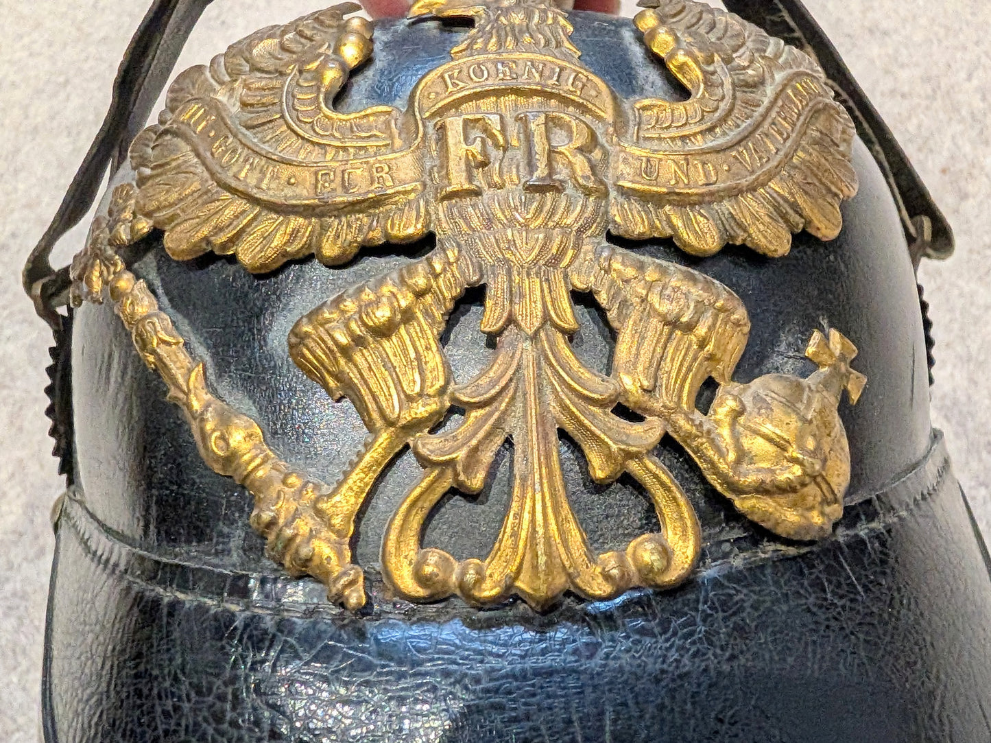 M1897 WW1 German Army Prussian Enlisted Man's Artillery Kugelhelm