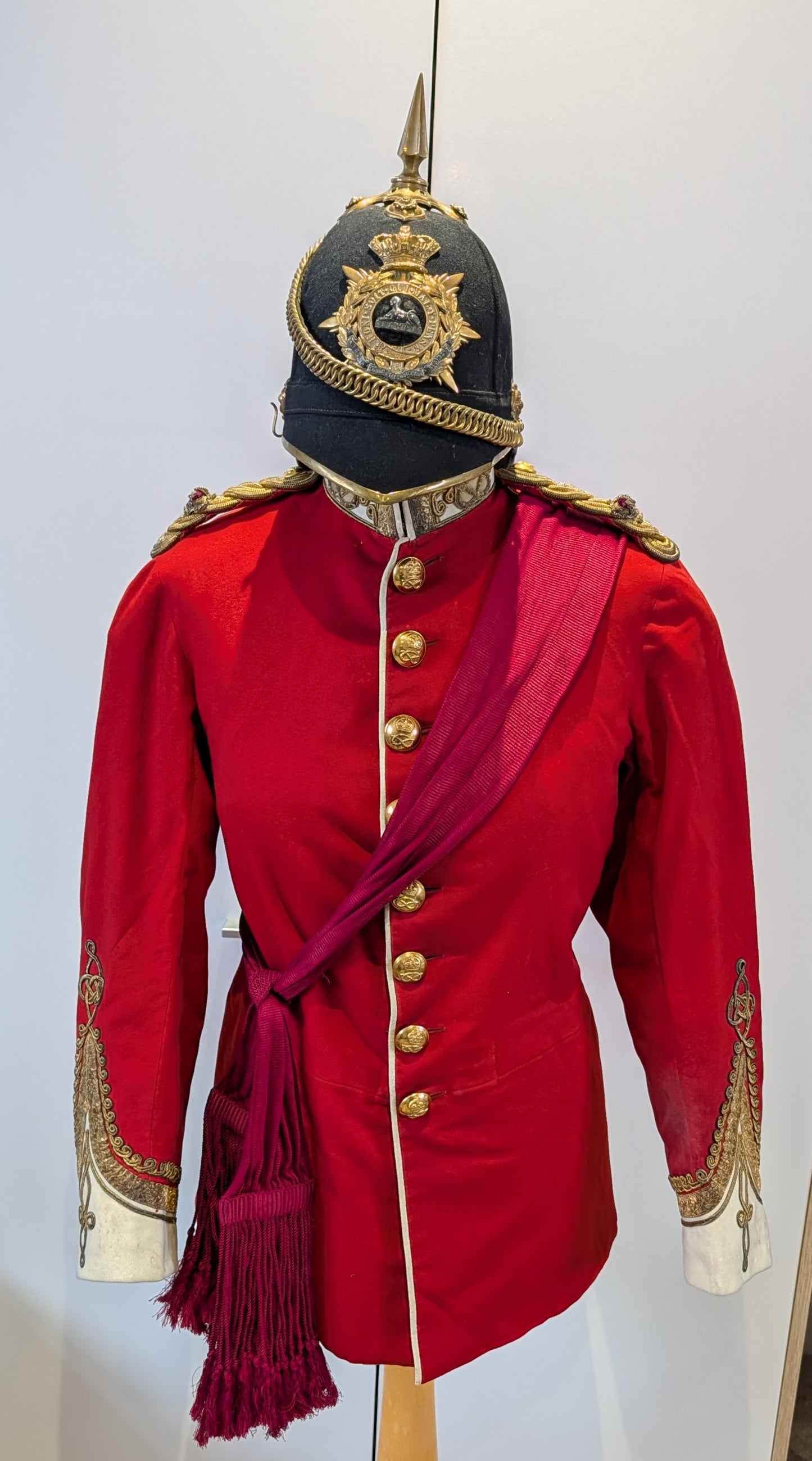 SOLD! Victorian South Staffordshire Home Service Helmet & Major's Scarlet Uniform