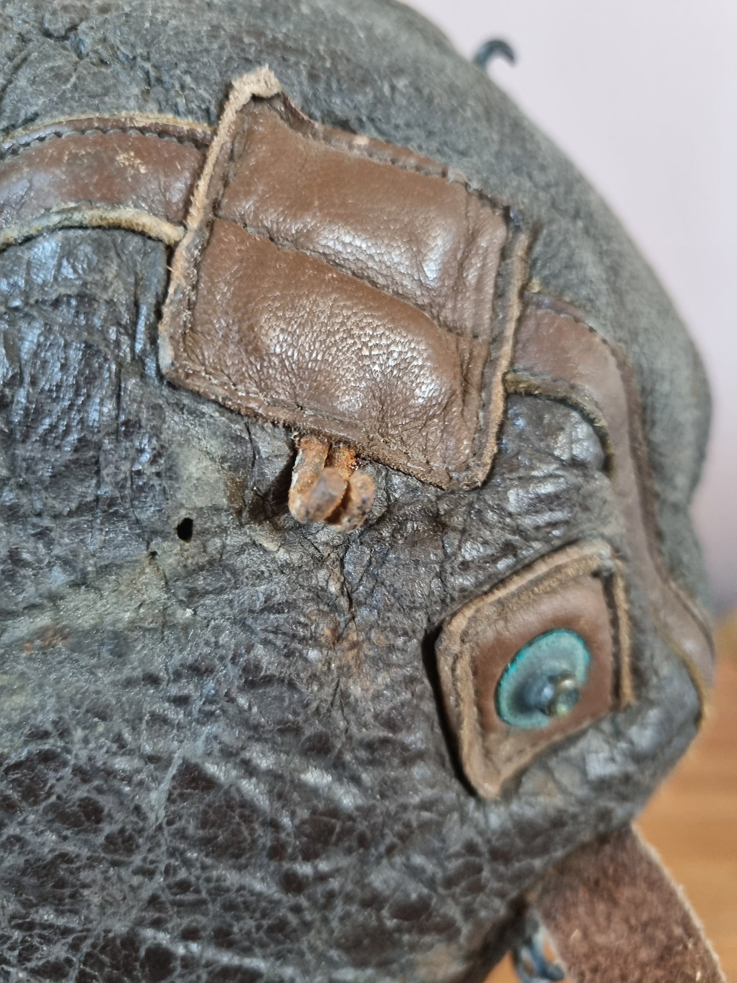 WW2 US Army Air Corps B-6 Leather Flying Helmet