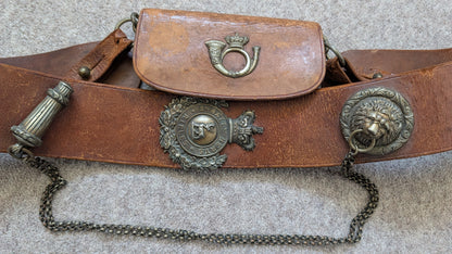 Victorian 2nd Battalion Herts Rifles Leather CrossBelt & Pouch 1881-7