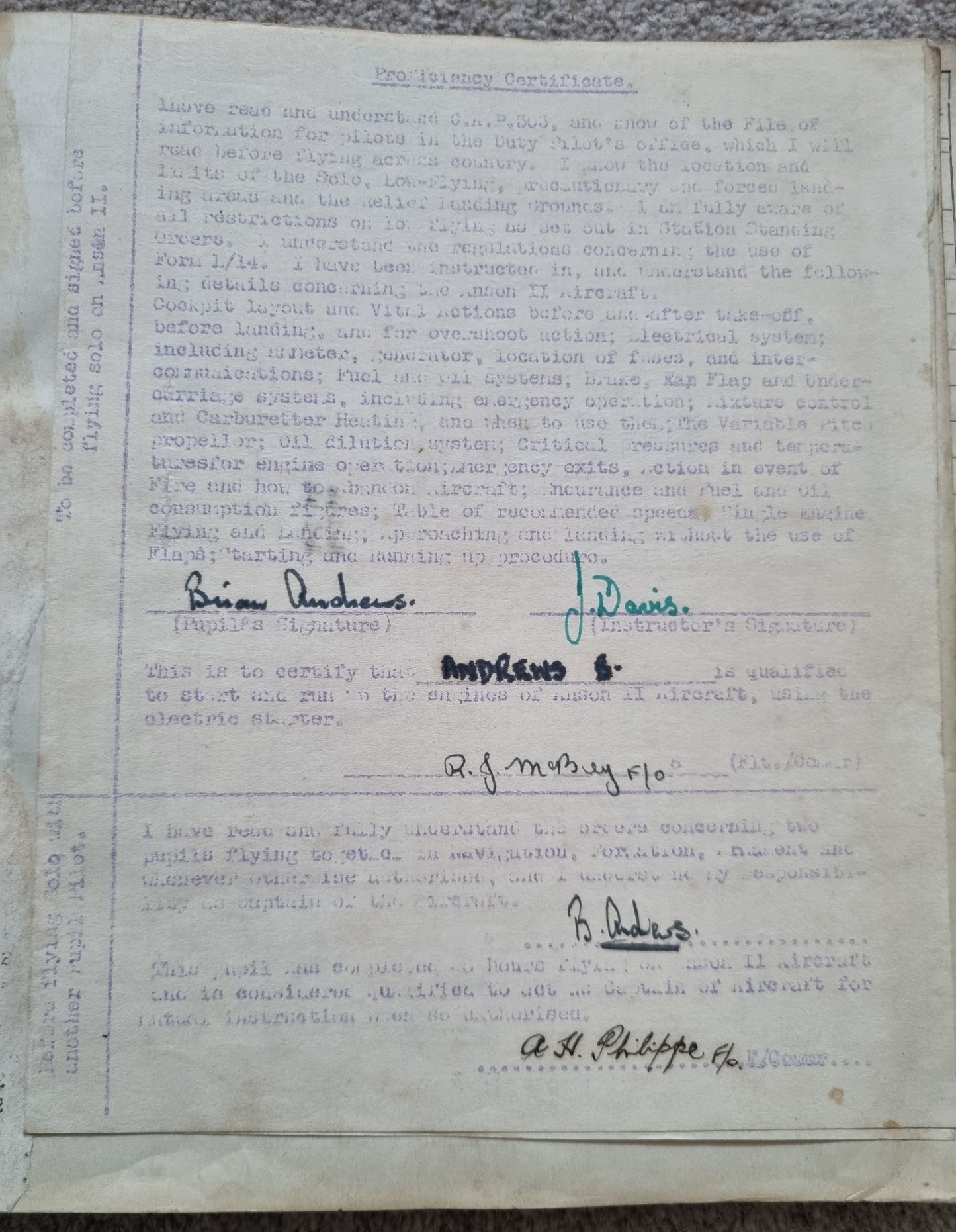 SOLD! Rare WW2 Glider Pilot RCAF Flying Log Book to Brian Andrews, Operation Varsity