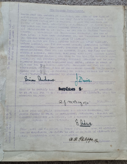 SOLD! Rare WW2 Glider Pilot RCAF Flying Log Book to Brian Andrews, Operation Varsity