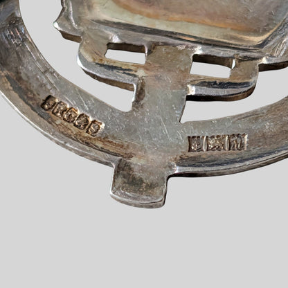 Rare Home Counties Brigade Hallmarked Silver Cap Badge 1961 By Gaunt