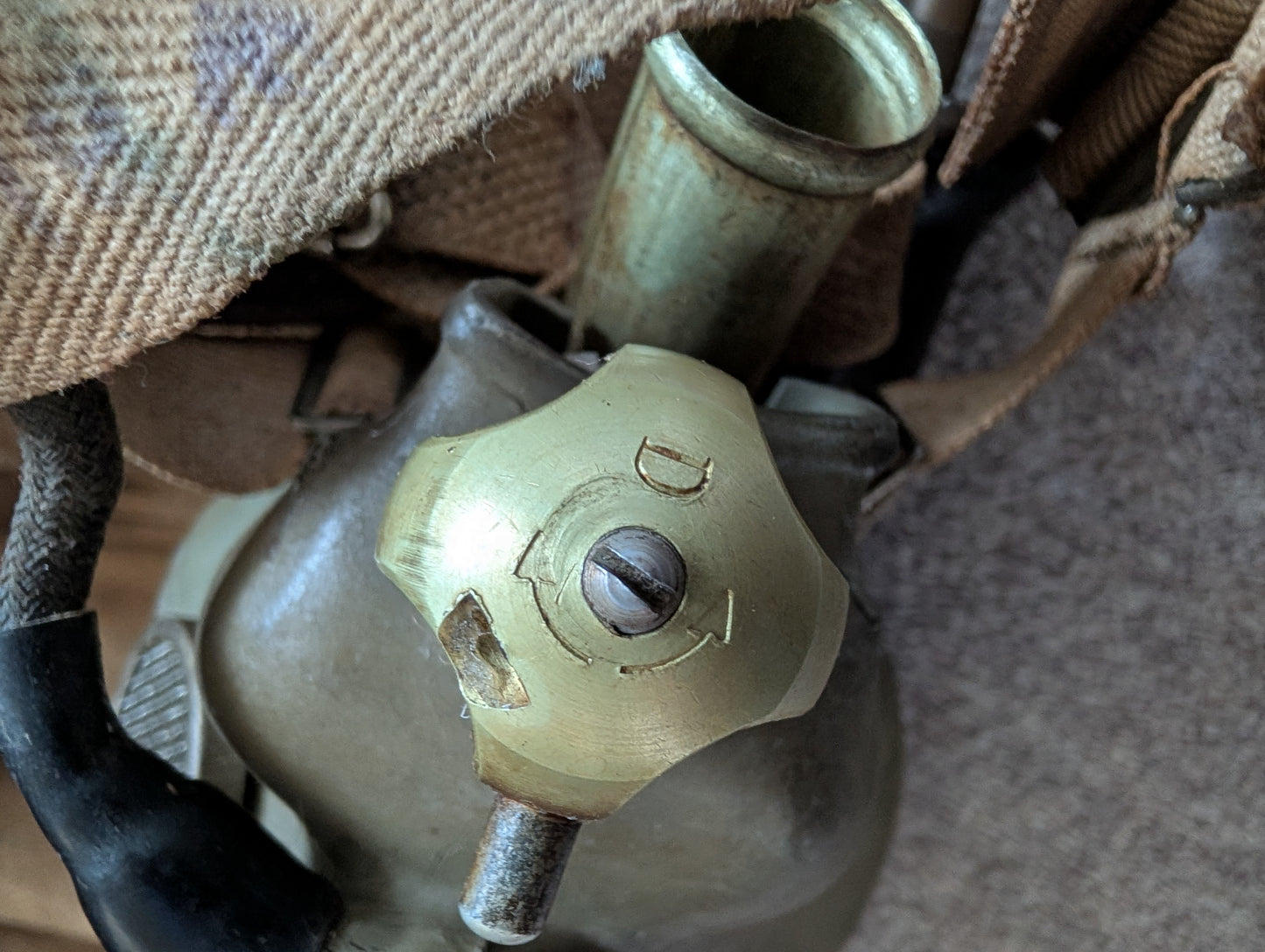 WW2 RAF TYPE C FLYING HELMET, RECEIVERS & WIRING LOOM + TYPE H MASK
