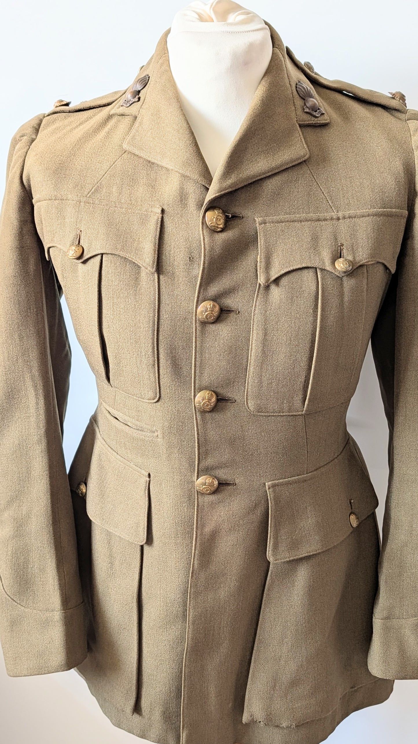 WW2 1939 British Army Royal Artillery 2nd Lieutenant Jacket Named
