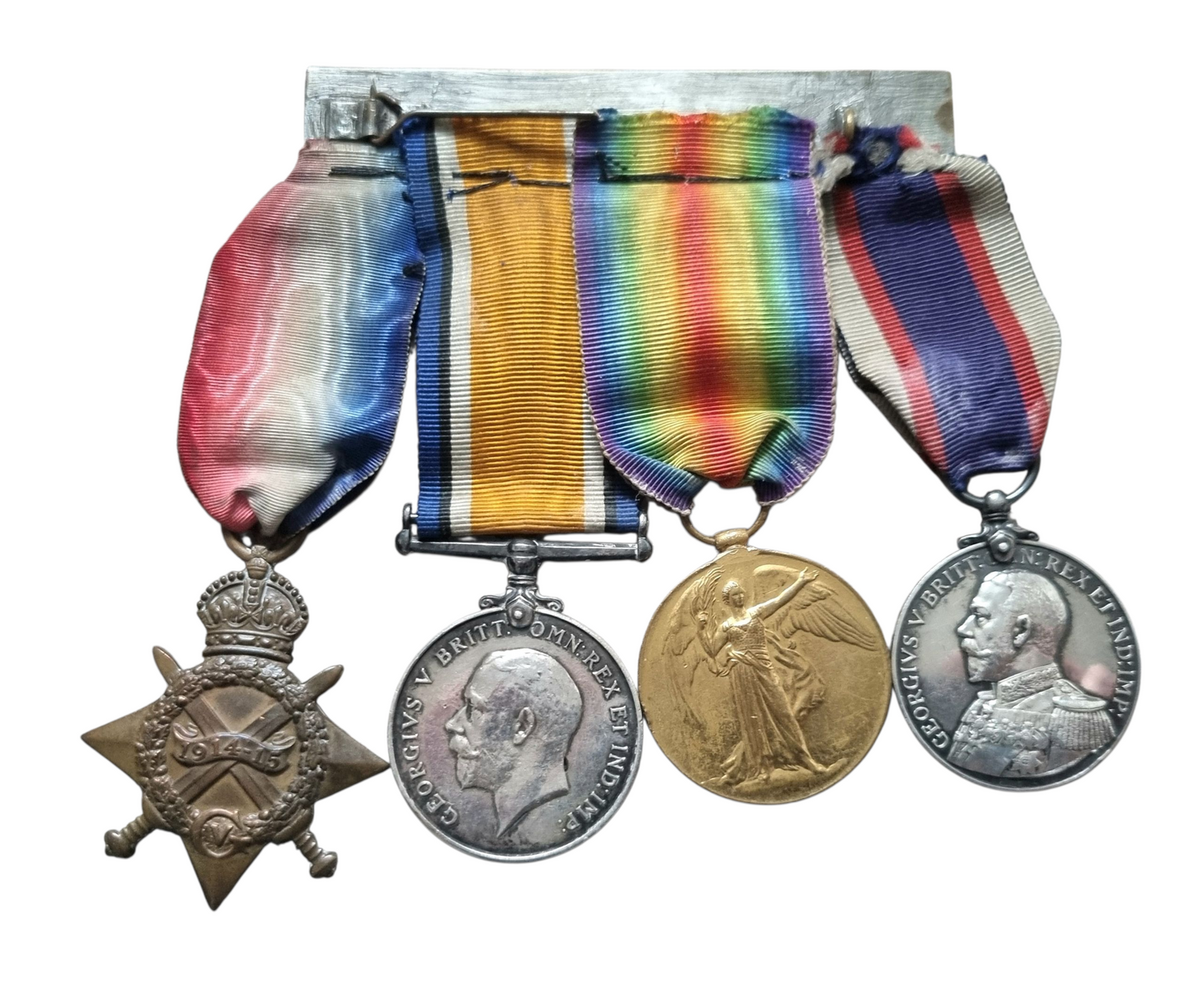 WW1 Trio Long Service & Good Conduct Medal Set to Leading Seaman Albert Victor Sharp- HMS Caroline (Jutland Interest)
