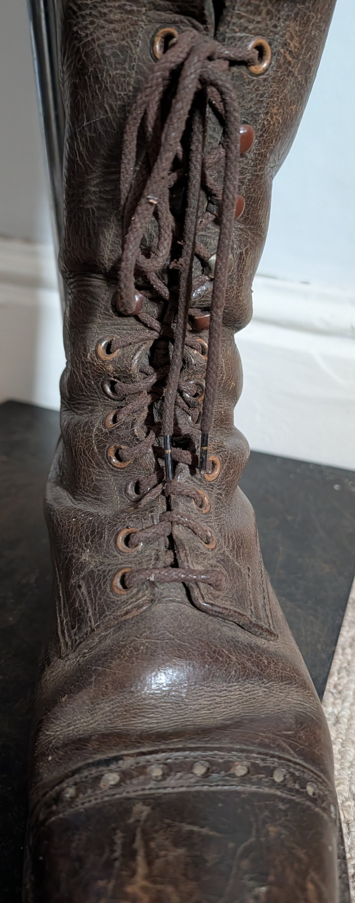 WW1 British officer's  Private Purchase Leather Hobnailed Trench Boots