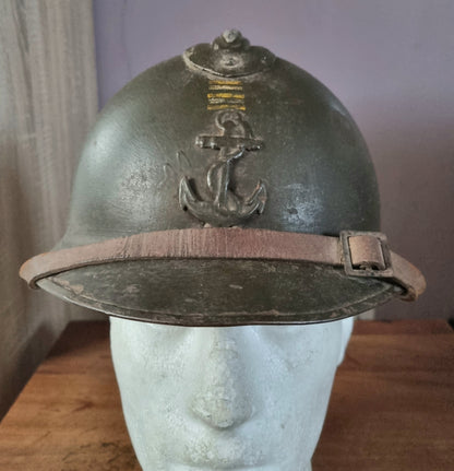 WW2 French Army Colonial Lieutenant Colonel M26 Adrian Helmet With Decal