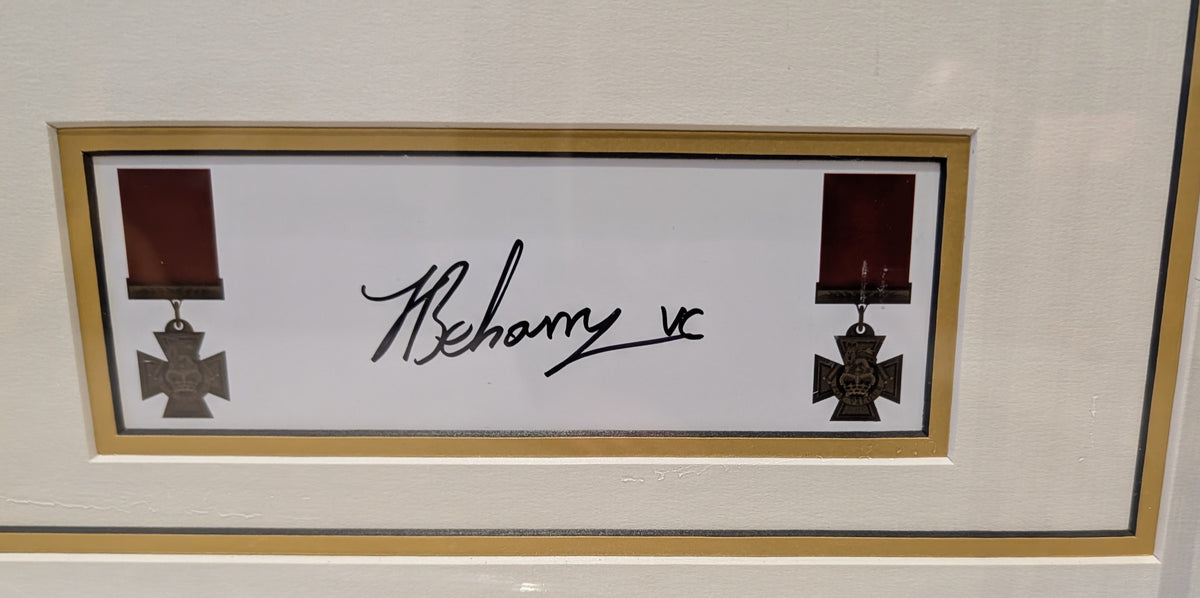 Unique Framed Victoria Cross VC Recipient Signed Celebration - Pte Johnson Beharry