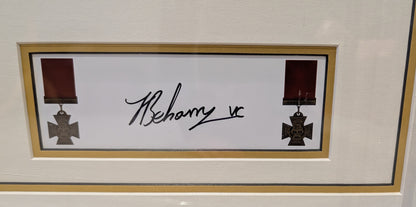 Unique Framed Victoria Cross VC Recipient Signed Celebration - Pte Johnson Beharry