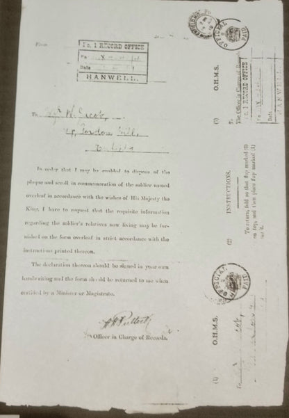 WW1 British Army Death Plaque WALTER HERBERT JACOB - the 2nd Casualty of the entire Middlesex Regt 1914