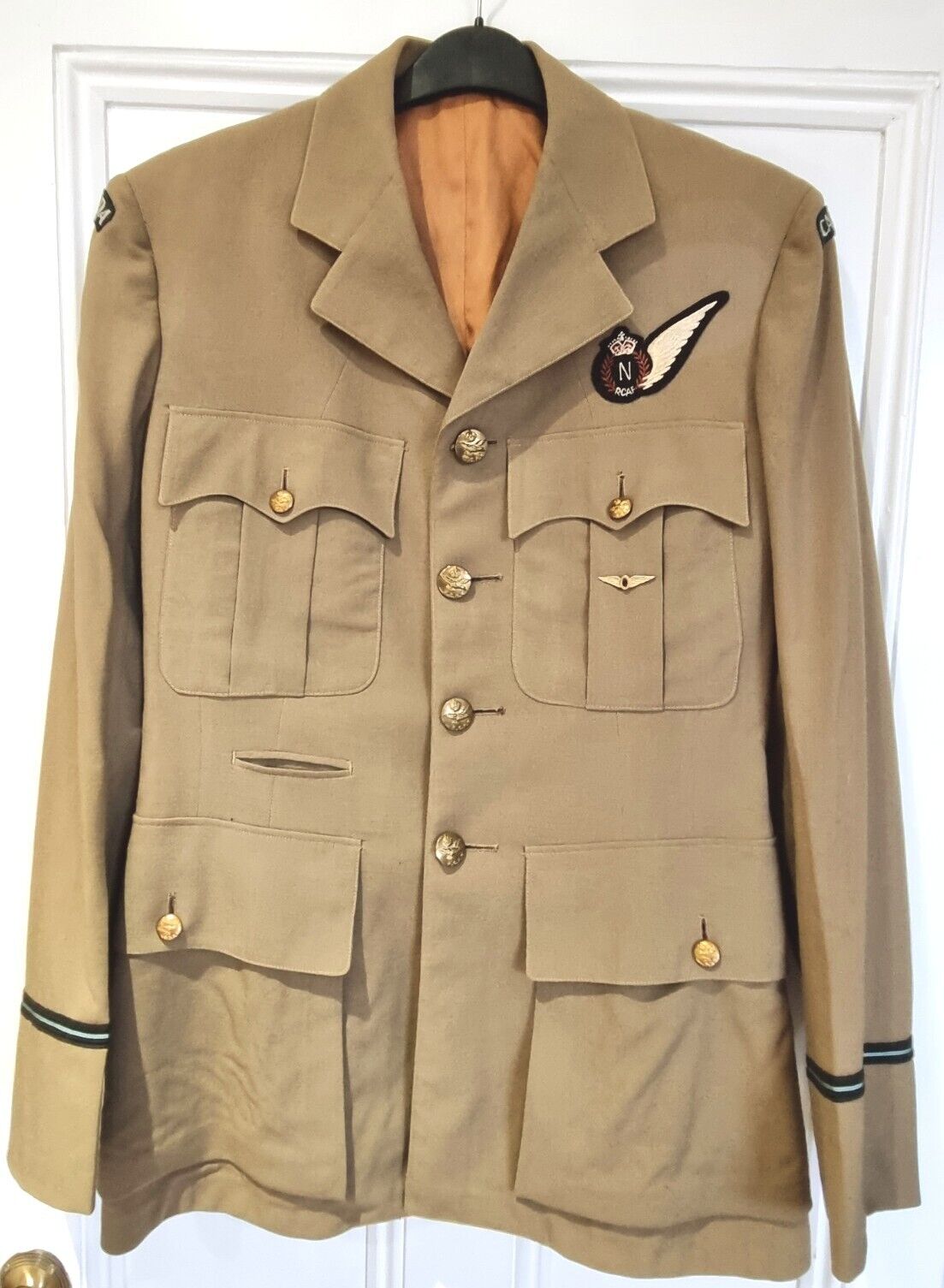 SOLD! WW2 RCAF Navigator's Summer Tunic, Named With Operations Mission Badge